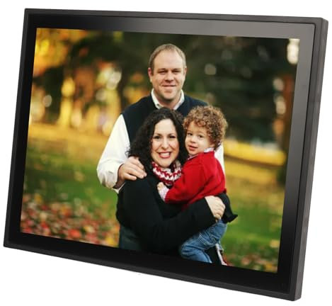 Smart Digital Photo Frame,15 Zoll Digitaler Bilderrahmen mit 32GB Speicher, WiFi Elektronisches Fotoalbum mit Uhr Wetter, Elektronischer Foto Rahmen für Freunde und Familie