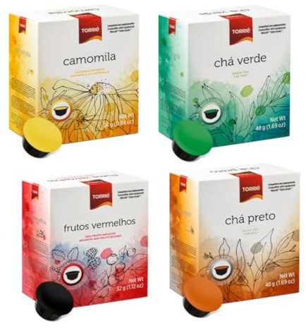 Mixed Box of Tea Dolce Gusto Compatible Herbal and Fruit Tea Camomille Green & Black Pods 64 Pack - by Torrié Capsules Variaty Blend Mix 64 Drinks