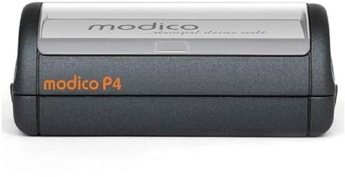 Modico Timbro Personalizzato Preinchiostrante Tascabile - Impronta 60x20mm, Inchiostro Vari Colori, Max 5 Righe (Montatura Nera)