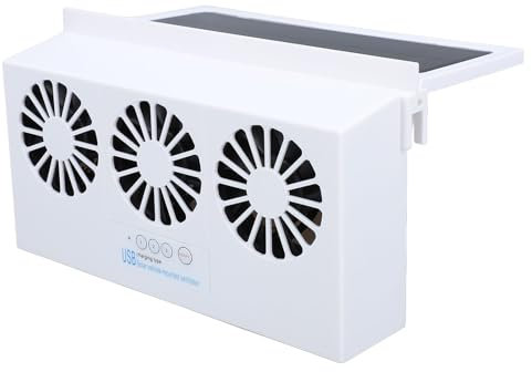 Auto-Abluftventilator, 4500 U/min, 3 Ventilatoren, Solarbetrieben, Auto-Lüftungsgitter, Kühlerventilatoren, USB-betrieben, Energiesparend, Leise, Autofenster-Kühler, Luftreiniger
