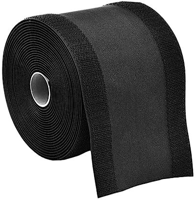 Angoily Cable Protector Tape for Floor 3 Metre Adjustable Hook and Loop Wire Cover with Central Opening for Secure Cord Management on Carpets (Black 10cm)