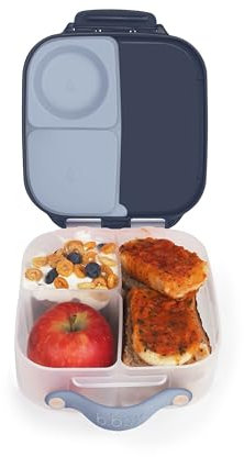 b.box Mini Brotdose für Kinder mit Fächern | Bento Box, 3 Fächer (2 Auslaufsicher) | Lunchbox für Gerichte & Snacks | Platz für Ganzes Obst | BPA-frei