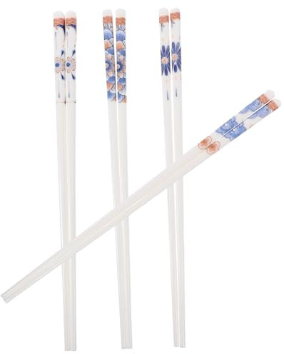 MAGICLULU Japanese Ceramic Chopsticks 4 Pairs Reusable Tableware Set for Home Cooking Hot Pot and Family Dining