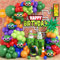 Green Red Blue Purple Balloon Arch with Star Foil Balloons Long Balloons, Colorful Balloon Garland for Girls Boys Video Game Cartoon Green Theme Birthday Party Favors Supplies