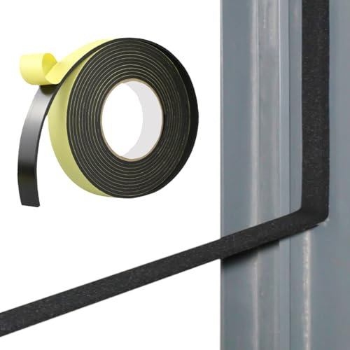 Cinta de sellado autoadhesiva para puertas y ventanas, 3 mm x 50 mm x 10 m, cinta de espuma EVA, junta de goma para sellado de colisión, aislamiento acústico, para bricolaje, protección de suelos,