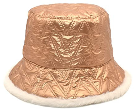 Chapeau de pêcheur thermique coupe-vent épais et épais pour femme - Couleur unie, doré, M