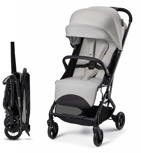 Kinderkraft INDY 3 Lightweight Compact Pushchair from Birth to 15kg, 7.3kg, one-Hand Click & FOLD, Compact fold 33×57.3×61.5 cm, 84cm seat, 5-Point Harness, Grey