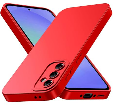Tenphone Coque pour Samsung Galaxy A36 5G, Housse Etui de Protection en Silicone Souple, Cover Antichoc avec Protege de Camera, Pochette Compatible avec TPU (Rouge, Sam A36)
