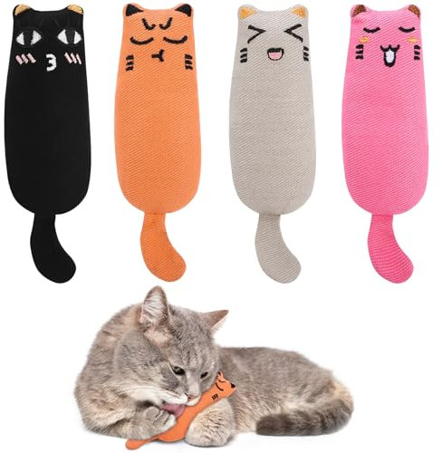 GSrenyu 4 Pieces Catnip Cat Toys,Cat Nip toys for Cats Chew Toy for Pet Cats Playing Chewing Teeth Cleaning
