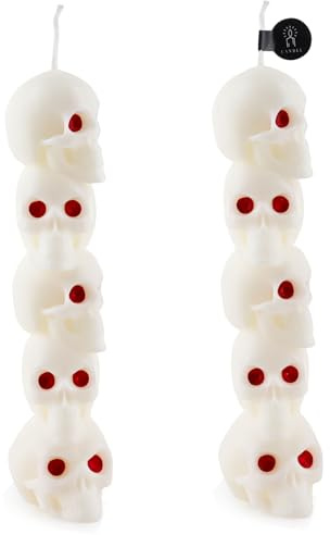 2pcs Skelett Kerzen, Skelett Halloween Deko Innen für Zuhause Bar, Zimmer, Tische, Skeleton Decorative Halloween Geschenke für Kinder Frauen Männer