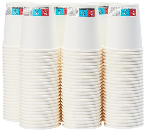 Adri Vasos de Café Desechables, 200 Blancos, 200 ml, para Bebidas Frías y Calientes 6,5 oz (200, Blanco, 200 ml)