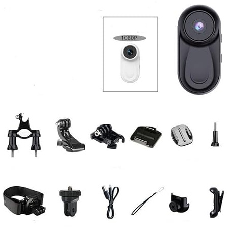 4K Ultra HD Mini Kamera mit 64GB Karte, H.265 Kodierung, Magnetkörper, 240 Minuten Akku, 120° Weitwinkel, Leicht & Tragbar (Schwarz)