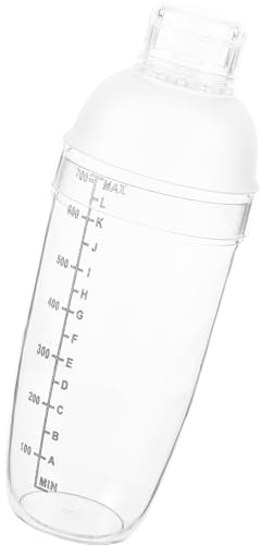 HOOWIFFY Shaker e Impugnatura Facile in PC da 700ml Bianco per Cocktail con Superficie Liscia per Bar e Uso Domestico