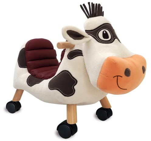Little Bird Told Me - Moobert Cow Award Winning Ride On Toy for Toddler 12+ Months Unisex - Soft Animal Toy on Wheels, Wooden Frame, Wipe Clean Supportive Seat - British Brand Since 2007