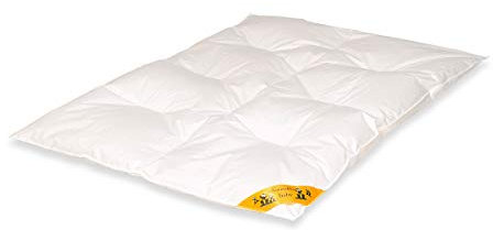 Traumschloss Baby Duo Daunenbettdecke Karo Step | kuschlig weiches Karo-Steppbett | Bezug aus feiner Mako-Einschütte (100% Baumwolle) | höchster Schlafkomfort | Weiß | 100 x 135 cm