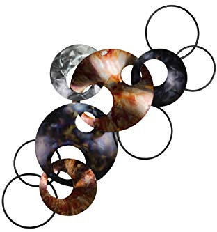 KunstLoft Wanddeko Metall | 100% HANDGEFERTIGT | 106x56x7,5cm | Wandbild Metall 'Interconnected Chaos' | Abstrakte Skulpturen | Silber Kupfer | Wandskulptur | Metalldeko Wand Wohnzimmer