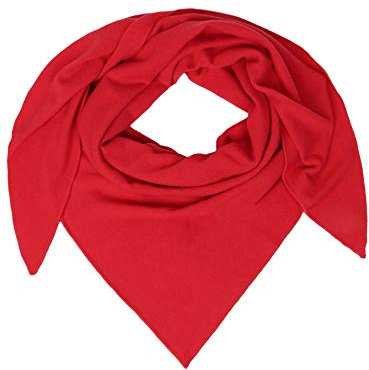 Zwillingsherz Dreieckstuch mit Kaschmir - Hochwertiger Schal im Uni Design für Damen - XXL Hals-Tuch und Damenschal - Strick-Waren für Sommer und Winter - 150cm x 120cm - rot
