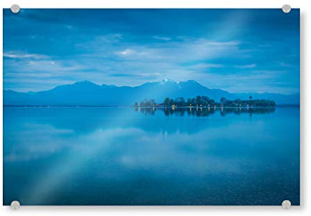artboxONE Acrylglasbild 150x100 cm Natur Chiemsee im Zwielicht Bild hinter Acrylglas - Bild chiemsee fraueninsel See
