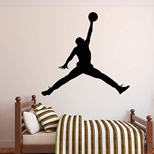 Basketball Hopper Wandtattoo Basketball Spieler Vinyl Wandaufkleber Sport Wandkunst Junge Raumdekoration Aufkleber 60X57Cm