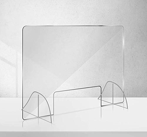Manschin-Laserdesign Acryl Schutzschild | Niesschutz | Spuckschutz | Thekenaufsteller | Schutz gegen Tröpfcheninfektion 750x500mm (750x500 mm Querformat)