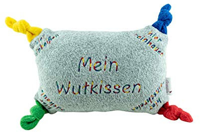 Mein Wutkissen für Kinder und Erwachsene zum anschreien, reinbeißen, ausheulen und reinhauen (Hellgrau - Bunt)