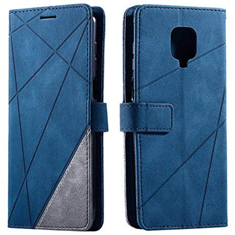 SONWO Cover per Xiaomi Redmi Note 9 PRO, Flip Caso in PU Pelle Case Cover Portafoglio Custodia per Xiaomi Redmi Note 9 PRO, [Kickstand] [Slot per Schede], Blu
