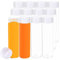 YBCPACK 12 Pack 16 OZ (500 ml) Clear PET Plastic Juice Bottles with White Lids - Empty Plastic Smoothie Bottles Ideal for Juice, Milk, Homemade Beverages