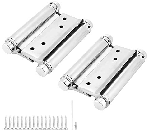 Bohaner 2X 3'' Double Action Spring Hinges 304 Stainless Steel Dual Swinging Door Hinges Loaded Spring Loaded Door Swing Hinge Stainless Steel Self-Closing for Cafe Saloon Door