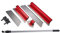 Lame d'écumoire lame d'écumoire deux lames de 406 cm et deux lames de 61 cm une lame semicirculaire une poignée extensible de 94 à 1702 cm et un support. En acier inoxydable robuste et durable.