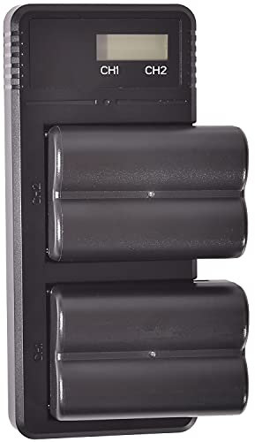 Lot de 2 batteries de rechange NP-FM500H DSTE + chargeur double LCD compatible avec Alpha SLT-A57, SLT-A58, SLT-A65, SLT-A65V, SLT-A68, SLT-A77, SLT-A99, CLM-V55, npf