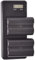 Lot de 2 batteries de rechange NP-FM500H DSTE + chargeur double LCD compatible avec Alpha SLT-A57, SLT-A58, SLT-A65, SLT-A65V, SLT-A68, SLT-A77, SLT-A99, CLM-V55, npf