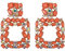 EVER FAITH Strass Ohrringe Österreichischer Kristall Geometrisch Statement Orange