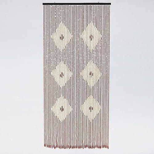 Monal Wooden Beaded Tuscany Provence String Bamboo Diamond Style Bead Curtain Classic & Retro Design Handmade For Home Decoration Doorways, Living Room Fly Insect Screen Blind Gifts 90 x 180cm