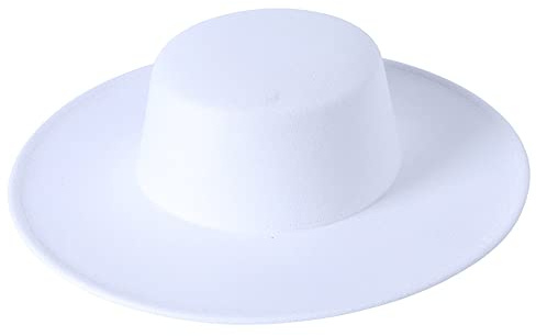 Lavilly Damenhut mit breiter Krempe, flache Kappe, formell, klassisch, Bowler, Bootsfahrer, Filz, Derby, Kirchenkappe