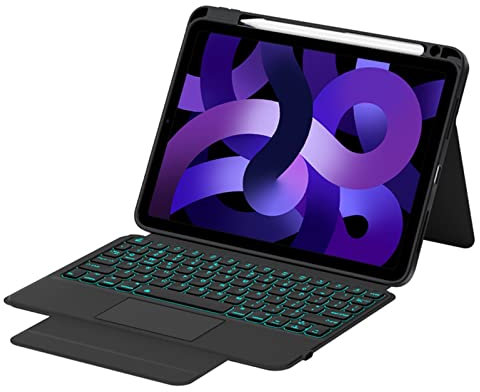 HAODEE Teclado mágico inalámbrico para iPad Air 5 10.9 Case de Teclado iPad Pro 11 10.2 2018 2020 2021 Air 4 Cubierta magnética de Quinta generación (Color : Black, Size : For Air 4 10.9)