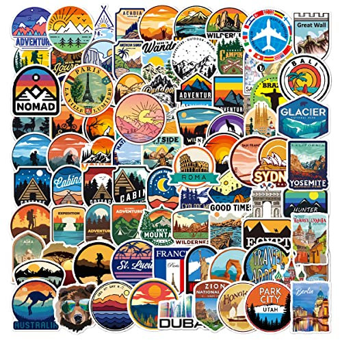 Kaderas Retro Reise Sticker Vintage Outdoor Abenteuer Aufkleber 100 Stück