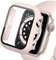 SOLOLUP Cover Compatibile per Apple Watch Series 3/Series 2/Series 1 38mm con Vetro Temperato Pellicola Protettiva，PC Rigido Caso Antiurto Protezione Completa per iwatch 38mm Custodia，Sabbia Rosa