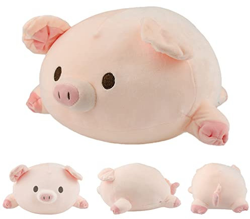 Surplex Schwein Plüsch Stofftiere Molliges Spielzeug Rosa, Cartoon Niedliche Schwein Plüschkissen Kissenpuppe Gefüllte, Kawaii Weiche Kinder Plüschtier Geschenk Dekoration zu Hause(40cm/15.74Zoll)