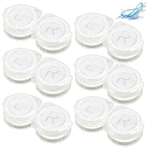 Bemvp Simple Contact Lens Case 6pcs Cute Eyewear Box Contact Lens Travel Box Container Accessories for Lenses