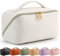 Bestash Reise Kosmetiktasche Damen mit Großem,Tragbare Reise Make Up Tasche,Wasserdichter Schminktasche kulturtasche mit Trennwand Tasche Organizer (Cremiges Apricot)