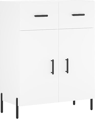 vidaXL Sideboard, Kommode mit viel Stauraum, Highboard Wohnzimmerschrank mit Türen Metallbeinen, Schrank Anrichte Beistellschrank, Weiß Holzwerkstoff