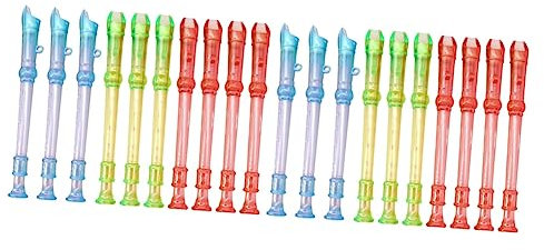 Supvox 20 STK Kleine Flöte Canto-blockflöte Kleine 6-Loch-klarinetten Durchsichtiger Rekorder Sopranblockflöte Flötenspielzeug Aus Kunststoff Recorder Baby Barock- Plastik