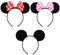GWAWG 3PCS Mickey Minnie Bandeaux, Oreilles de Minnie Mouse, Adultes et Enfants Utilisé Pour la Mascarade, Cospaly Accessoire Dessin Animé pour Fille Décoration Fête Baby Shower