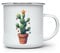MAXIKIWI Langlebige Emaille-Kaffee- oder Tee-Camping-Tasse für drinnen und draußen, Kaktus-Weihnachtsbaum, 350 ml