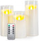 IMAGE LED Kerzen mit Fernbedienung Timer flackernde flammenlose Kerzen batteriebetrieben, Acryl Shell LED kerzen für Haus Tafel Party Hochzeit Weihnachten Dekoration, 3 Pack (D 3„×H 4“ 5„ 6“), Weiß