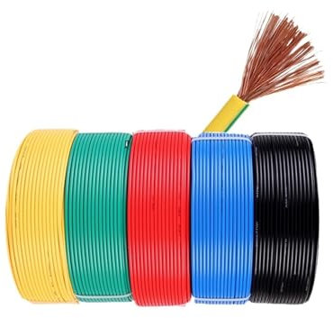 DEBLAN 100M/Roll BVR 2awg 35 Mm² PVC Copper Solid Multi Core Wires Red Black Pure Electrical Cables 220V Power Fireproof Copper Wire (Color : Red 100M, Size : 35mm2)
