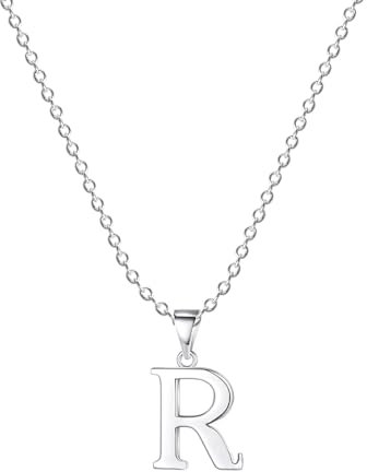 Damen Halskette mit Buchstaben Anhänger R Silber Initialien Kette Edelstahl Buchstabenketten Personalisiere Silber Y Kette für Frauen Mädche