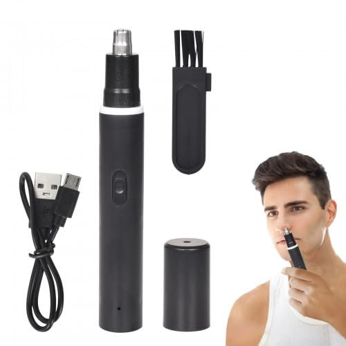 Nasenhaartrimmer Herren, USB Wiederaufladbar Nasenhaarschneider, Nasenhaarschneider Ohrhaartrimmer, Schmerzloser Nasenhaarentferner Ohrhaarschneider, Wasserdichten Doppelklingen, leicht zu reinigen