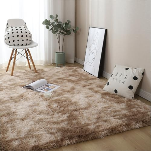 YUANWAN Hochflorteppich Langflor Teppich 100 x 270 cm Anti-Rutsch Unterseite, Waschbar Moderner Zottelig Flauschig Weich Teppiche Plüsch Teppich für Wohnzimmer, Schlafzimmer, Beige