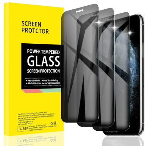 AKLPP [3 Pack] Privacy Screen Protector for iPhone 11 Pro/iPhone XS/iPhone X, Anti-Spy Tempered Glass Film Accessories, Private Protection, Anti-Scratch, Bubble Free, 9H Hardness, Impact-Resistant